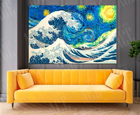 The Great Wave Canvas Print Pop art decor Modern art print | Etsy