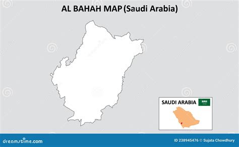 Al Bahah Map. Al Bahah Map with White Background and Line Map Stock Vector - Illustration of ...