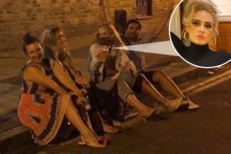 Adele holds pint of beer and a cigarette after 7st weight loss as she parties with pals on the ...