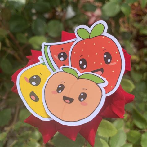 Cute Fruit Stickers Waterproof | Etsy