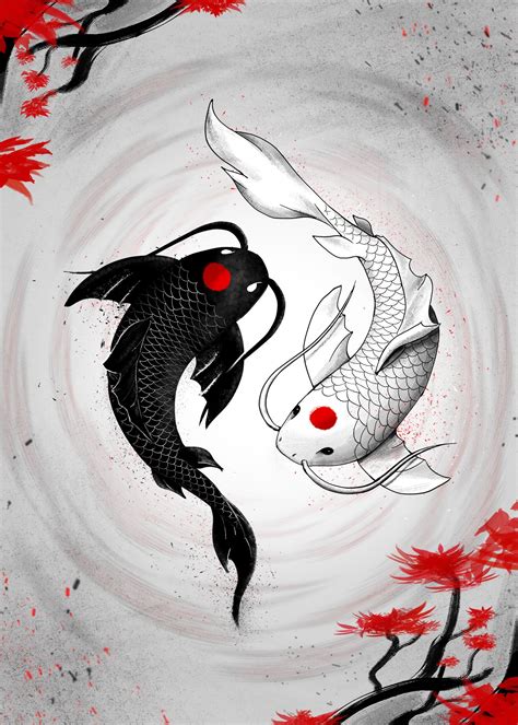 'Japanese Koi Fish Vision' Metal Poster Print - Geek Zen | Displate in ...