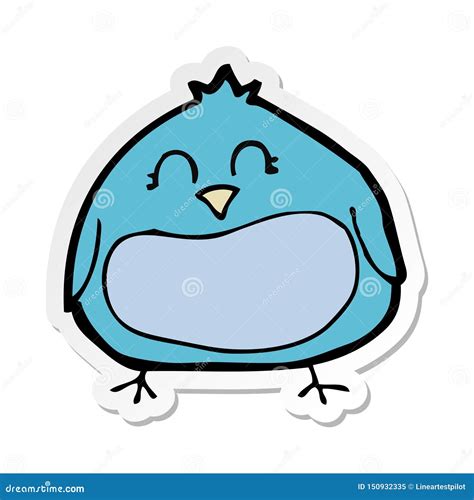 A Creative Sticker of a Cartoon Fat Bird Stock Vector - Illustration of sign, cartoon: 150932335