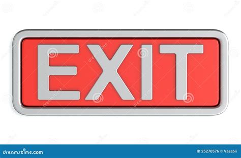 Red exit sign stock illustration. Illustration of away - 25270576