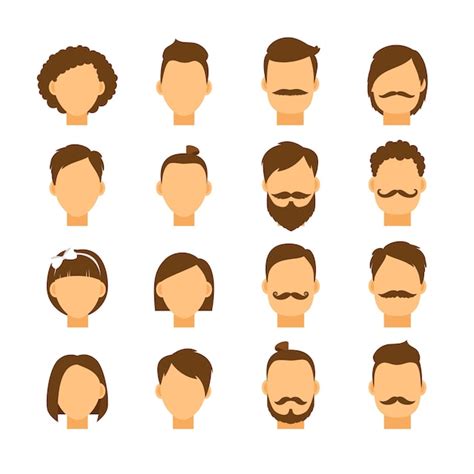 Free Vector | Women hairstyle and men hair style hipster set