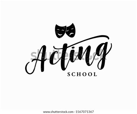 Acting School Lettering Logo Design Vector Stock Vector (Royalty Free ...