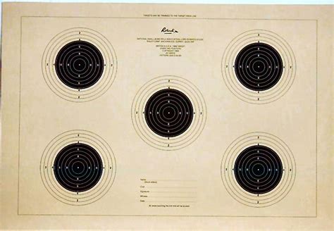 25 yard .22 Kneeling Rifle target (used in NSRA competitions)