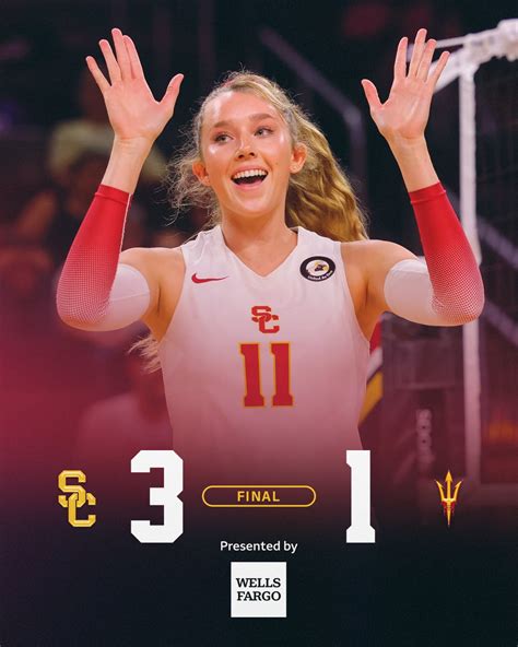 USC Women's Volleyball on Twitter: "📊 FINAL: USC def. Arizona State, 3-1 (18-25, 25-13, 25-23 ...