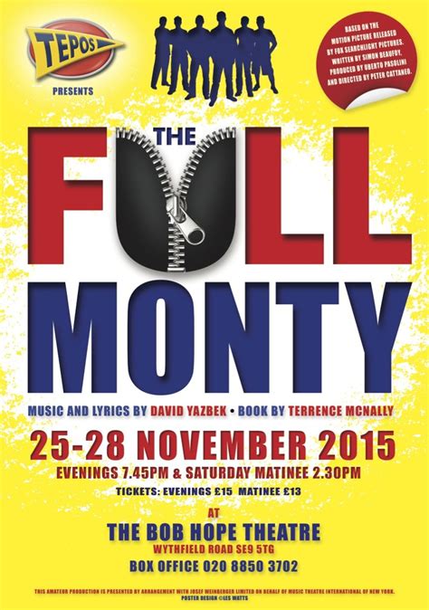 The Full Monty Poster designed by myself for local production. | Comedy ...