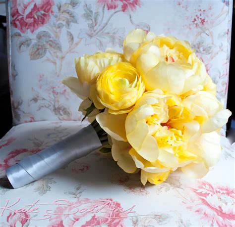 Wedding Bouquet Yellow Peony Wedding Bouquet Yellow Peony | Etsy