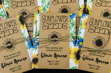 Sunflower Memorial Seed Packets – Gloria’s Garden