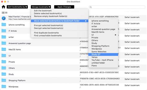 How to Move Safari Bookmarks to a Different Folder?