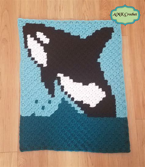 Crochet C2C Orca Graphgan Baby Blanket | AMK Crochet