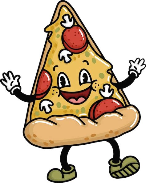 Free Vector | A vector of a cute cartoon pizza