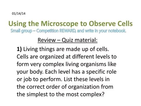 PPT - Using the Microscope to Observe Cells PowerPoint Presentation, free download - ID:2652674