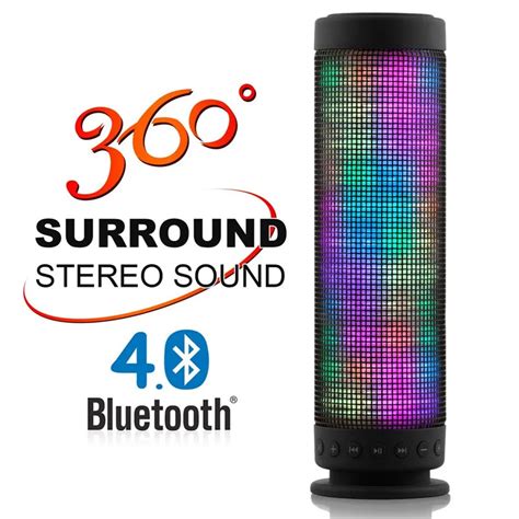 Wireless Portable Dance Bluetooth Speaker 5 LED Visual Modes 360 Degree ...