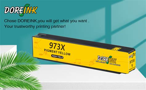 DOREINK 973X Yellow Replacement for HP 973 973X Ink Cartridges Multipack for HP PageWide Pro 477 ...