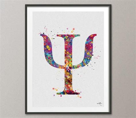 Psychology Symbol Watercolor Print Psychiatry Wall Art Psychotherapist Psychologist Gift Medical ...