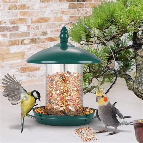 ABS Wild Bird Seed Feeder - Panorama Bird Feeder With Hook, Hanging Bird Feeder For Garden Yard ...