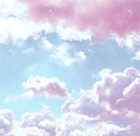 Blue Sky Background With Pink Clouds Stock Photo, Picture And Royalty ...