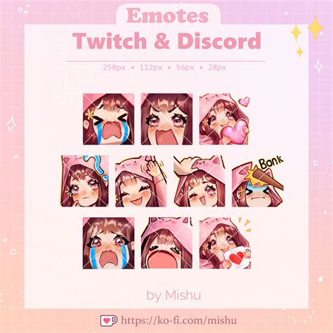 (10 emotes) Emote Pack - P2U - Mishu's Ko-fi Shop - Ko-fi ️ Where creators get support from fans ...