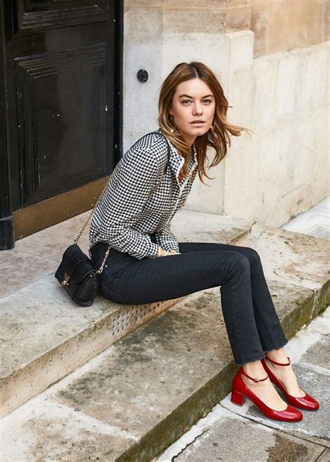 red shoes, skinny jeans, sezane shirt | Red shoes outfit, Parisian chic style, Fashion