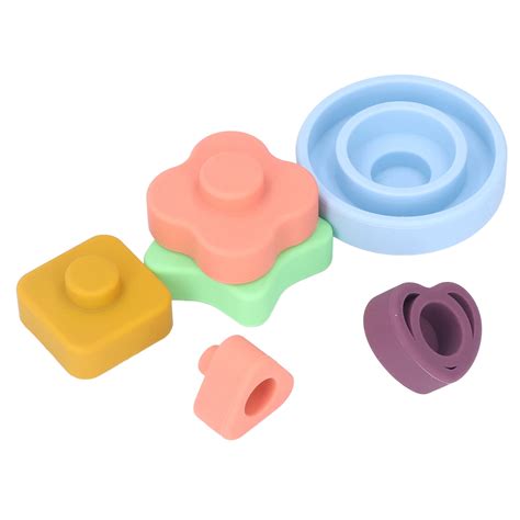 Baby Silicone Stacking Toys, Colorful Baby Stacking Toys For Playing ...