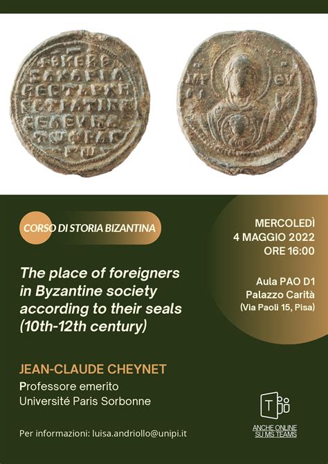 The place of foreigners in Byzantine society according to their seals (10th-12th century ...