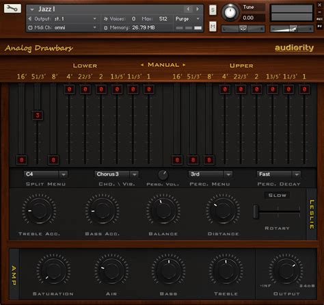 Audiority Analog Drawbars virtual organ instrument for Kontakt