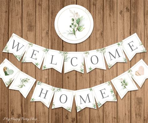 Welcome Home Banner PRINTABLE Greenery Homecoming Banner - Etsy