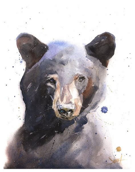 Black Bear Cub Watercolor Painting Art Print by Eric Sweet - Etsy