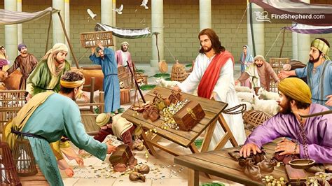 Jesus Cleanses The Temple Painting at PaintingValley.com | Explore collection of Jesus Cleanses ...