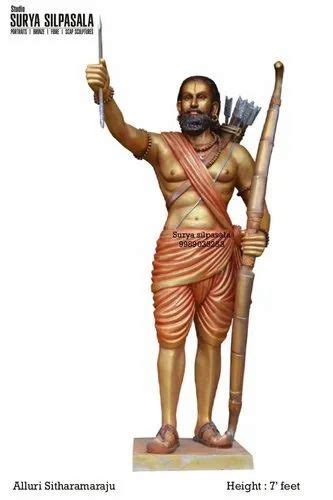 Fiber Golden Alluri Seetharama Raju Statue, For Exterior Decor at Rs 100000 in Tenali