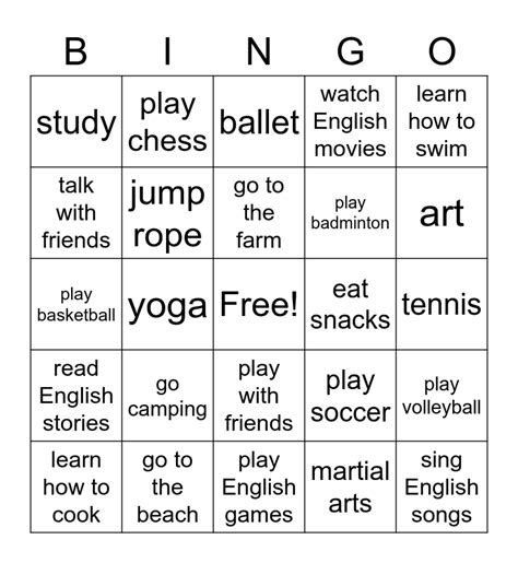 BINGO THEME 1 M4 Bingo Card