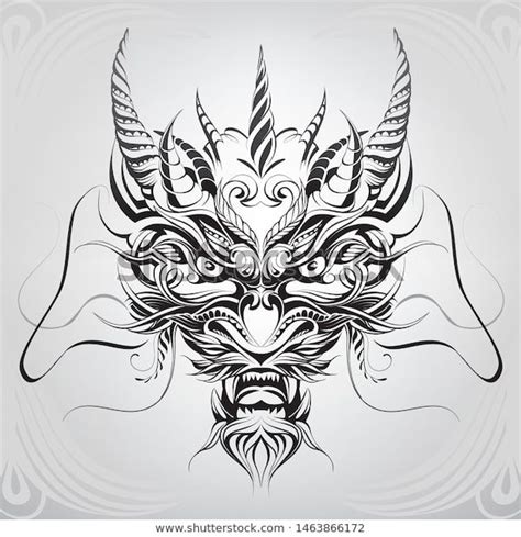 Dragon Head Floral Ornament Stock Vector (Royalty Free) 1463866172 ...