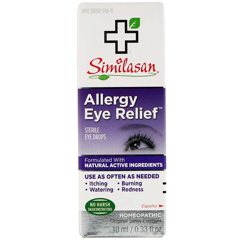 Similasan, Allergy Eye Relief, Sterile Eye Drops, 0.33 fl oz (10 ml ...