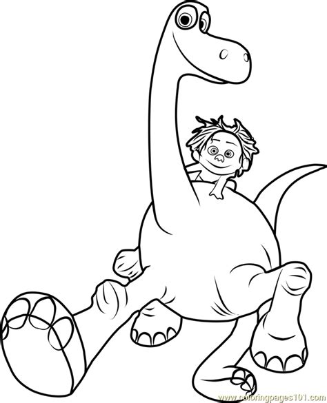 Spot and Arlo Coloring Page - Free The Good Dinosaur Coloring Pages : ColoringPages101.com