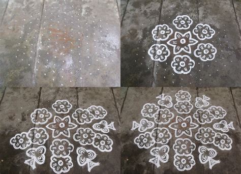 Rangoli designs/Kolam: S.No. 34 :-13-7 Pulli Kolam