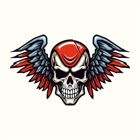 skull wings illustration hand drawn logo design 25917274 Vector Art at Vecteezy