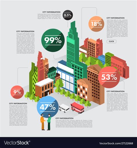 Flat design concept building infographic Vector Image