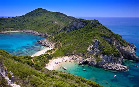 nature, Landscape, Photography, Beach, Sea, Hills, Summer, Shrubs, Boat, Blue, Sky, Sand, Island ...