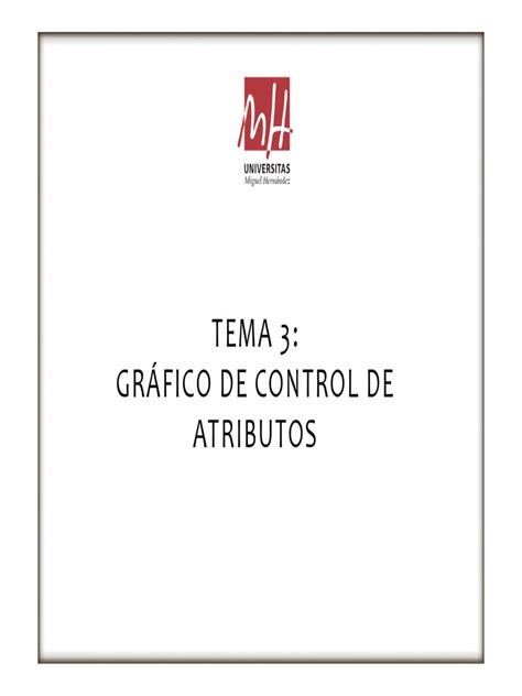 Tema 3 Gráficos de Control Por Atributos | PDF | Variable aleatoria ...