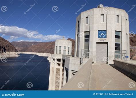 Hoover Dam Intake and Lake Meade Stock Photo - Image of arizona ...