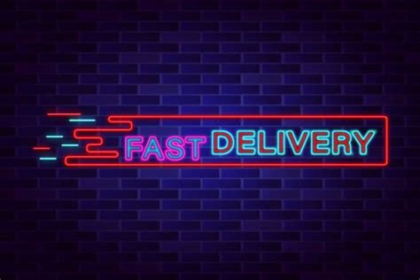 Past Delivery Lettering Neon Sign Vector Graphic by TrueVector · Creative Fabrica