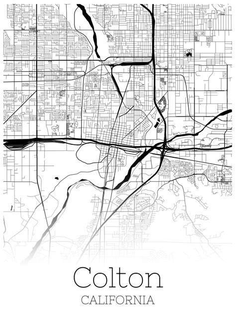 'Colton California map' Poster by RelDesign | Displate