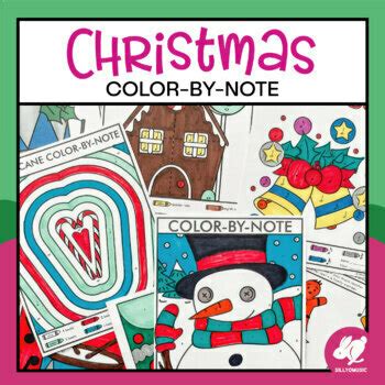 Christmas Music Activity: Color-by-Note Music Coloring Pages by SillyOMusic