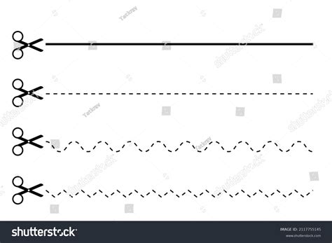 Cutting Lines Scissors Line Art Simple Stock Vector (Royalty Free ...