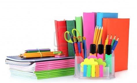 bright stationery and books isolated on white | Material escolar, Uñas ...