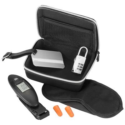 Travel Accessory Kits contain a range of trip essentials.