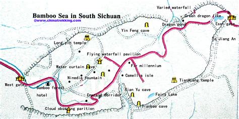 Shunan Bambo Sea Tourist Maps, Yibin, Sichuan - China Trekking Guide ...