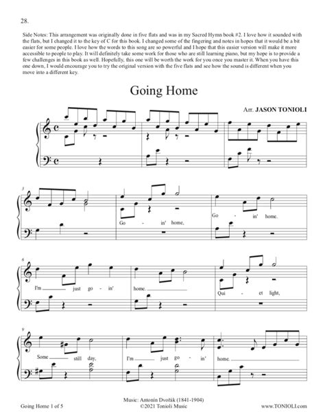 Going Home (Easier Piano Hymns) DIGITAL PDF ONLY - Jason Tonioli Music